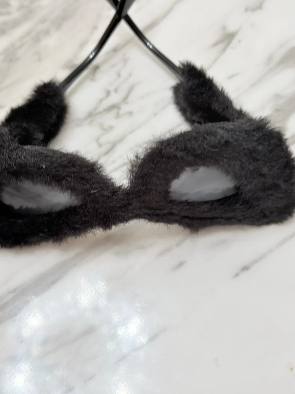 Black Fuzzy Cat Sunglasses - Plush Pet Accessory